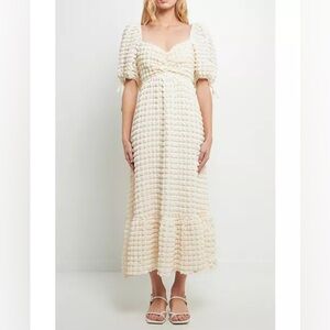 Endless Rose Cream Textured Maxi Dress